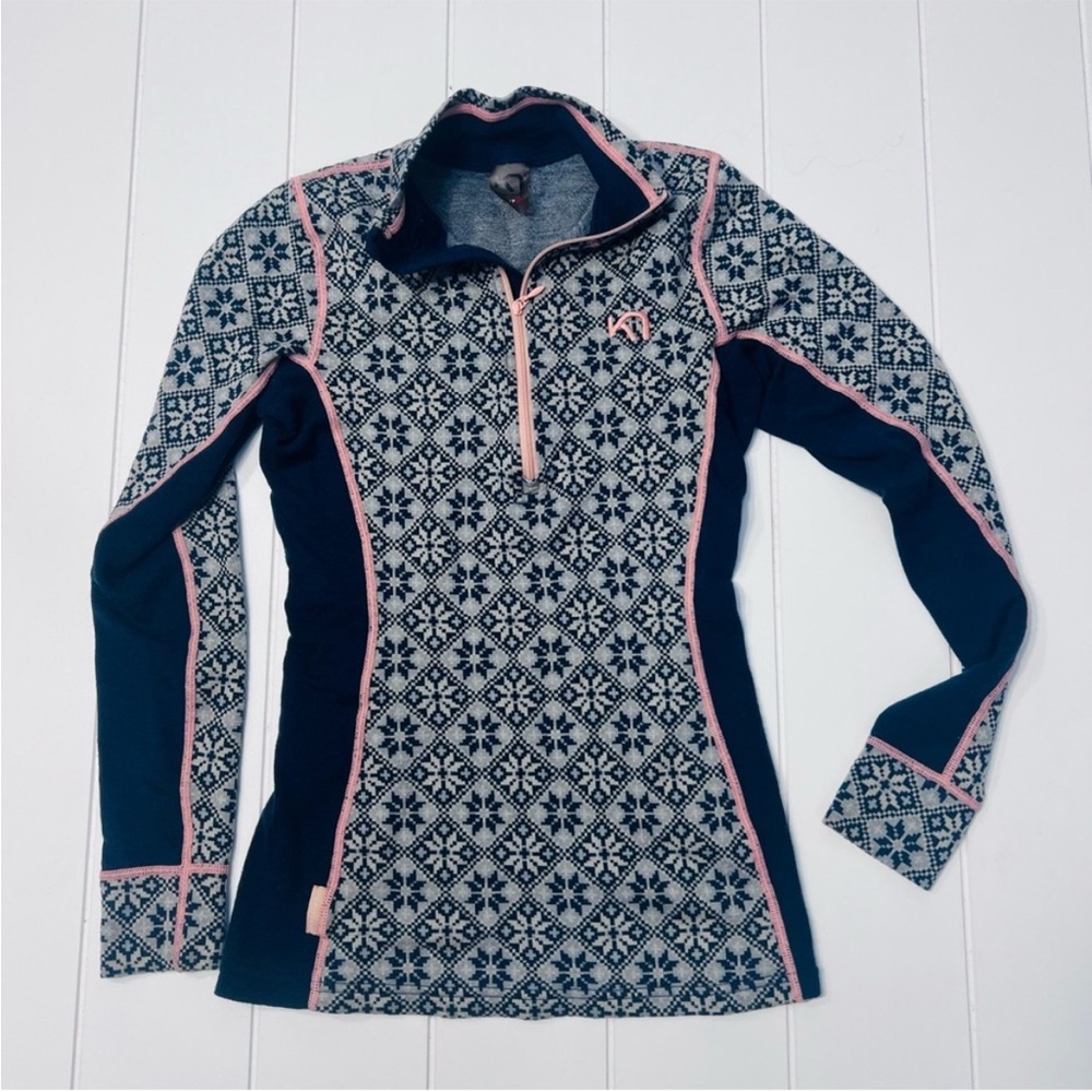 Kari Traa green and Pink Knit Pullover